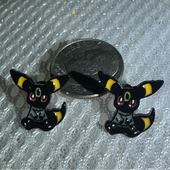 3 For $35 Pokemon Umbreon Stainless Steel Enameled Stud Character Earrings - Picture 3 of 6